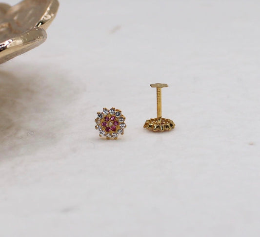 Pink Sparkly Studs | pair