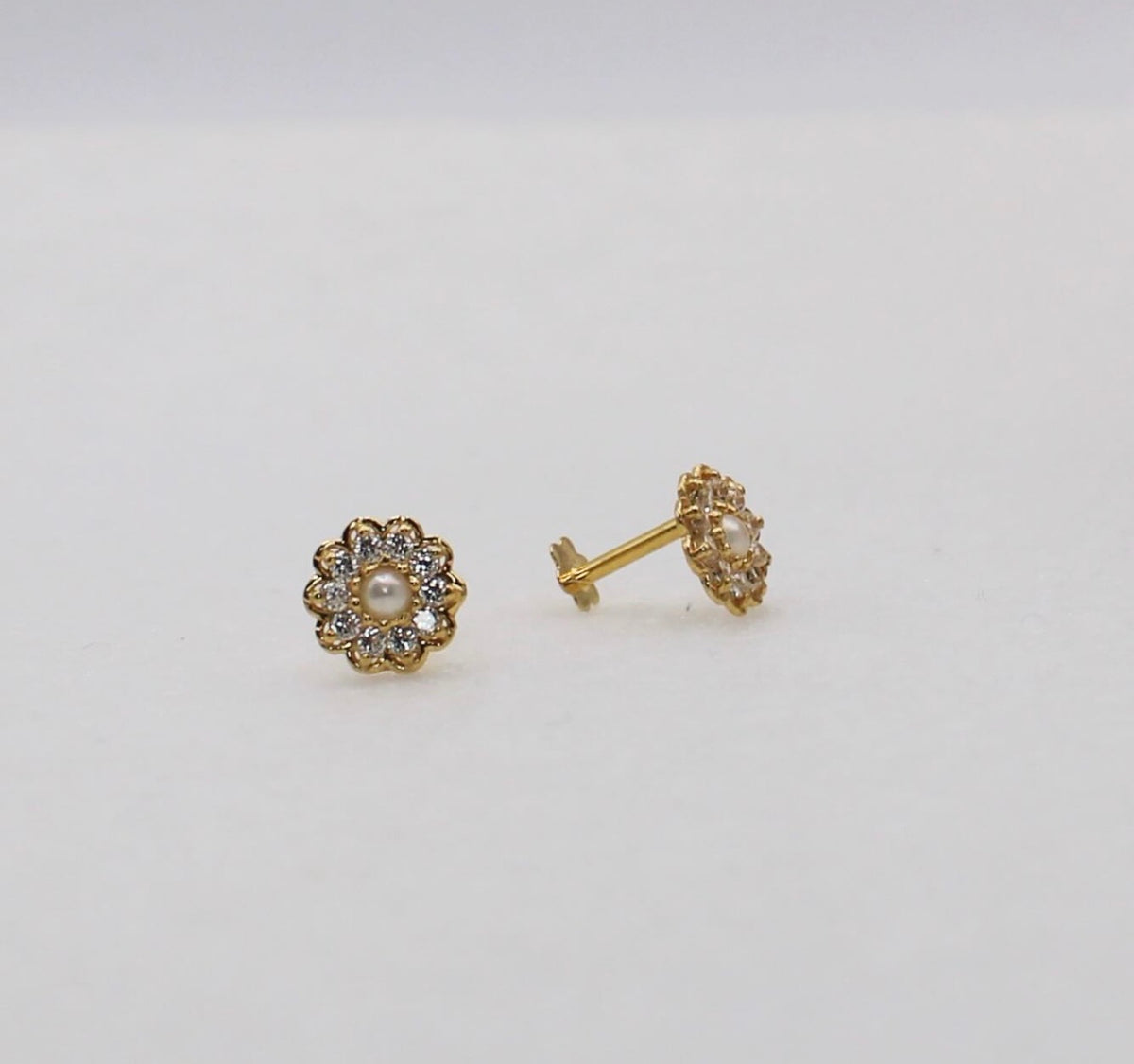 Sunflower Pearl Studs | 14carat