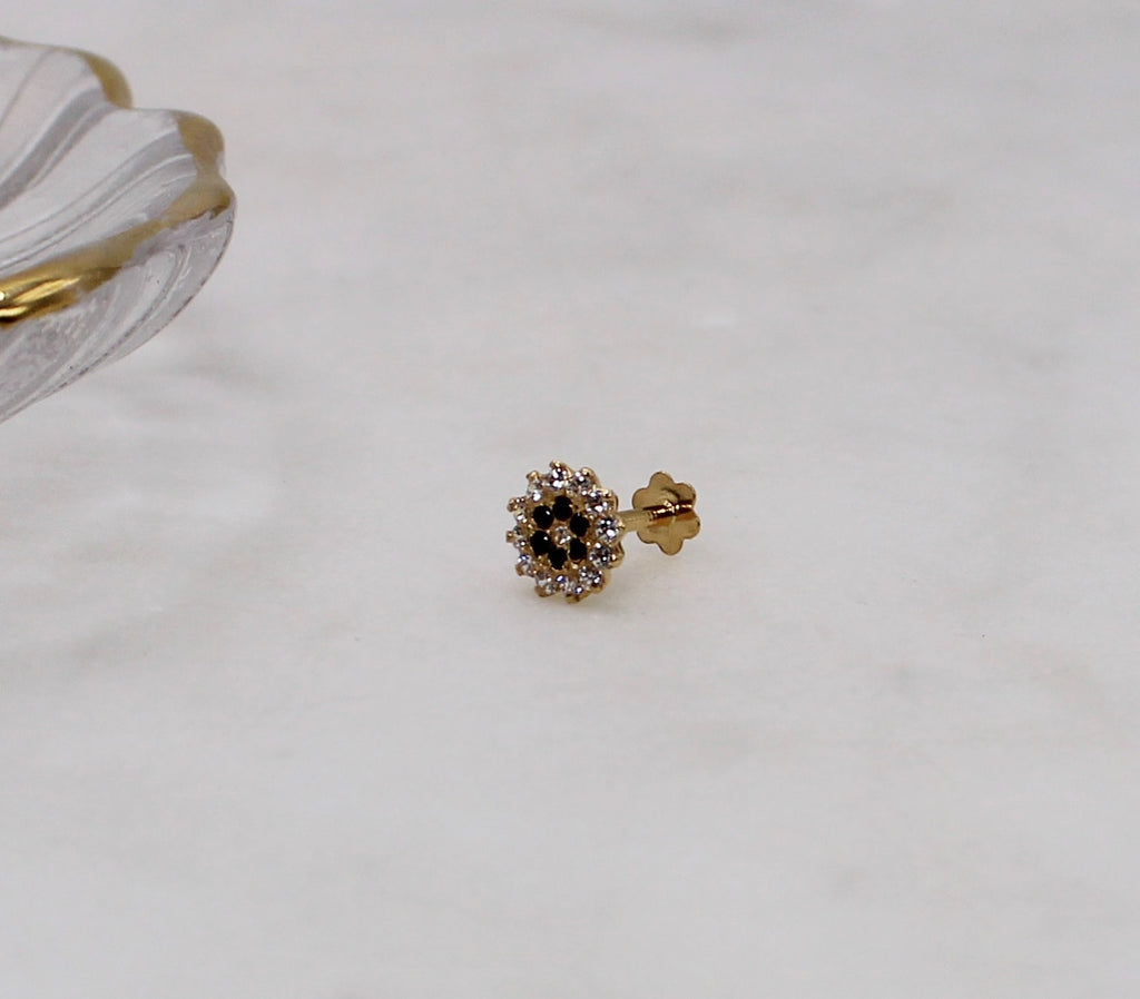 Black Multi-stone Stud