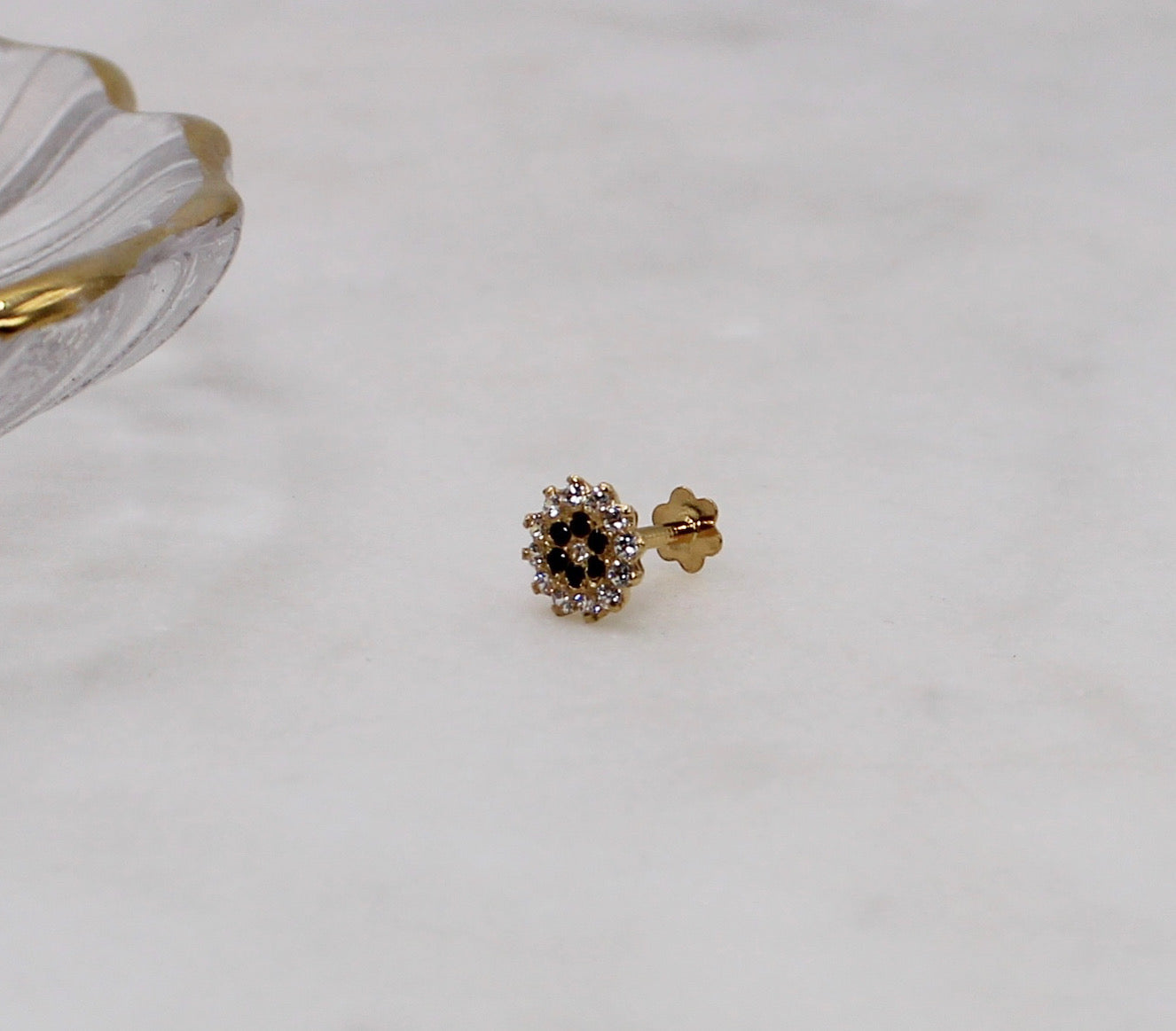 Black Multi-stone Stud