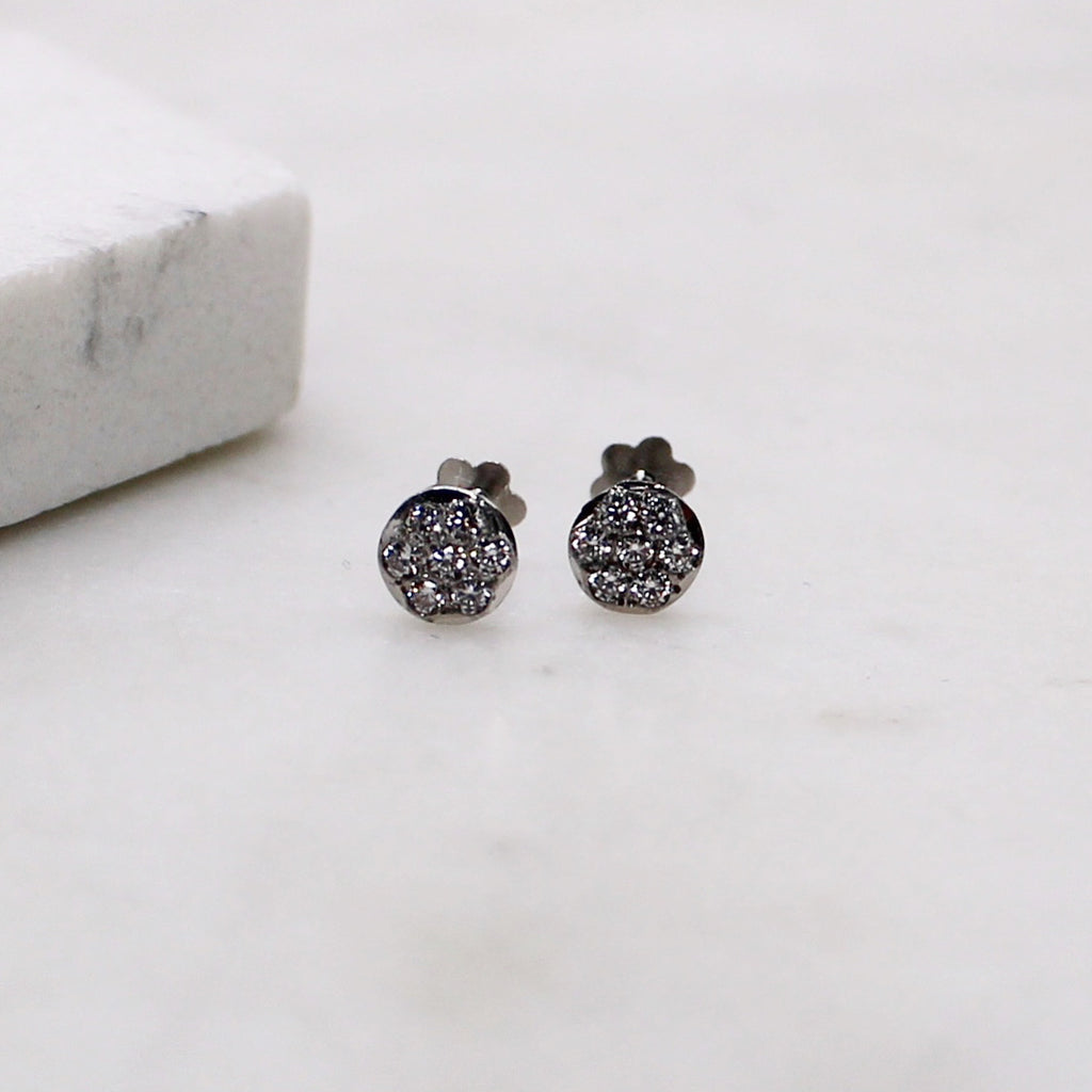 Round Rhodium Studs