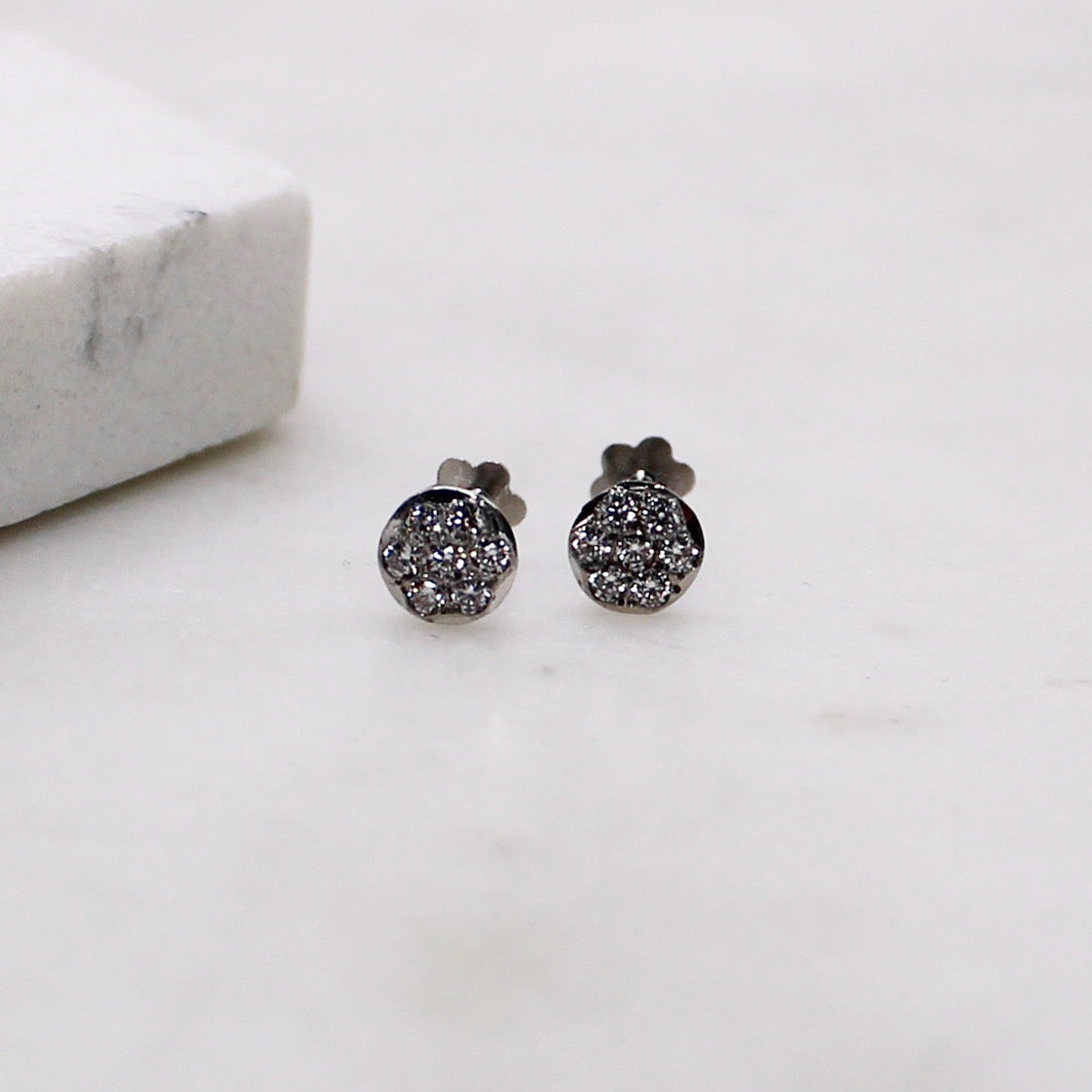 Round Rhodium Studs