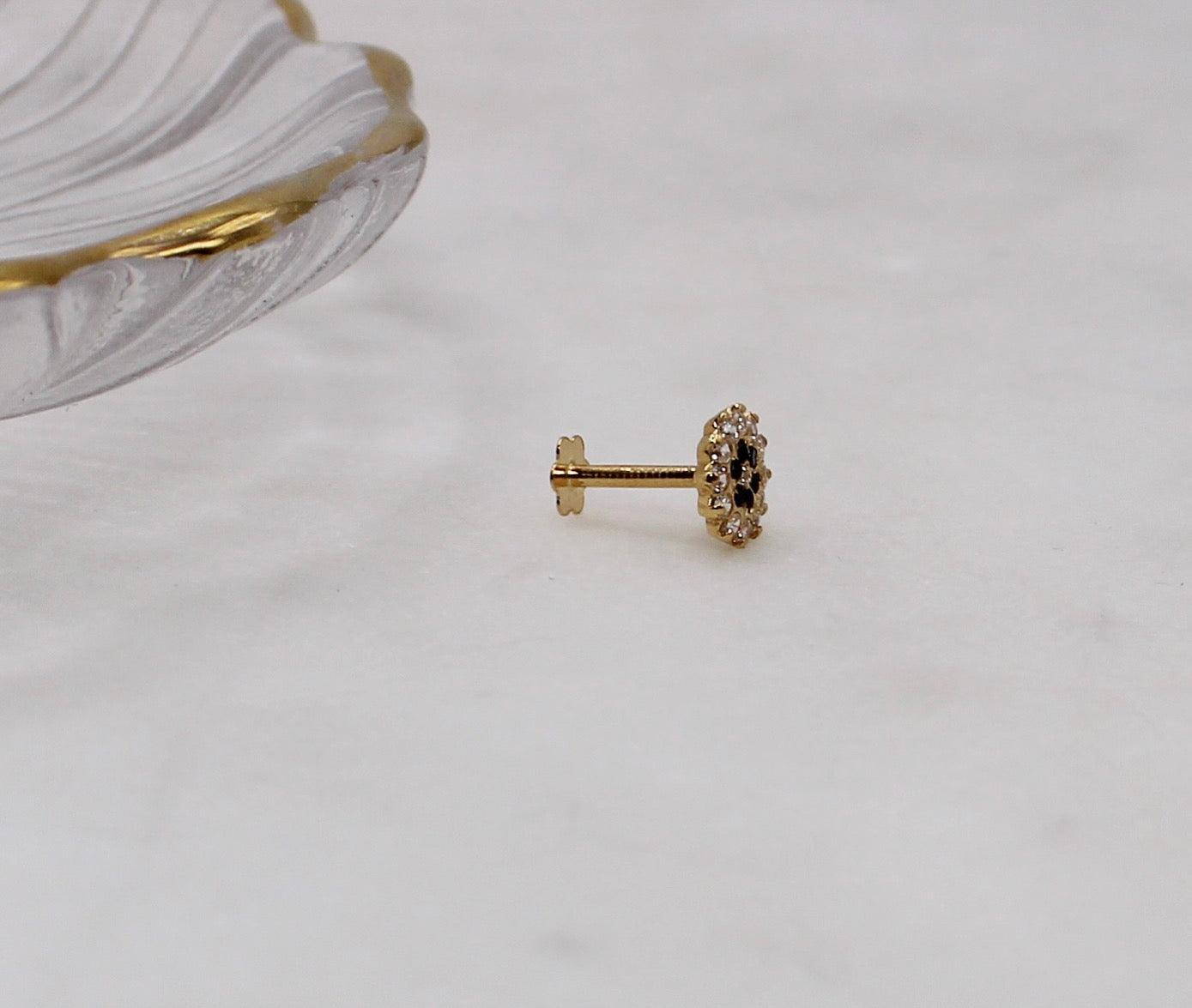 Black Multi-stone Stud