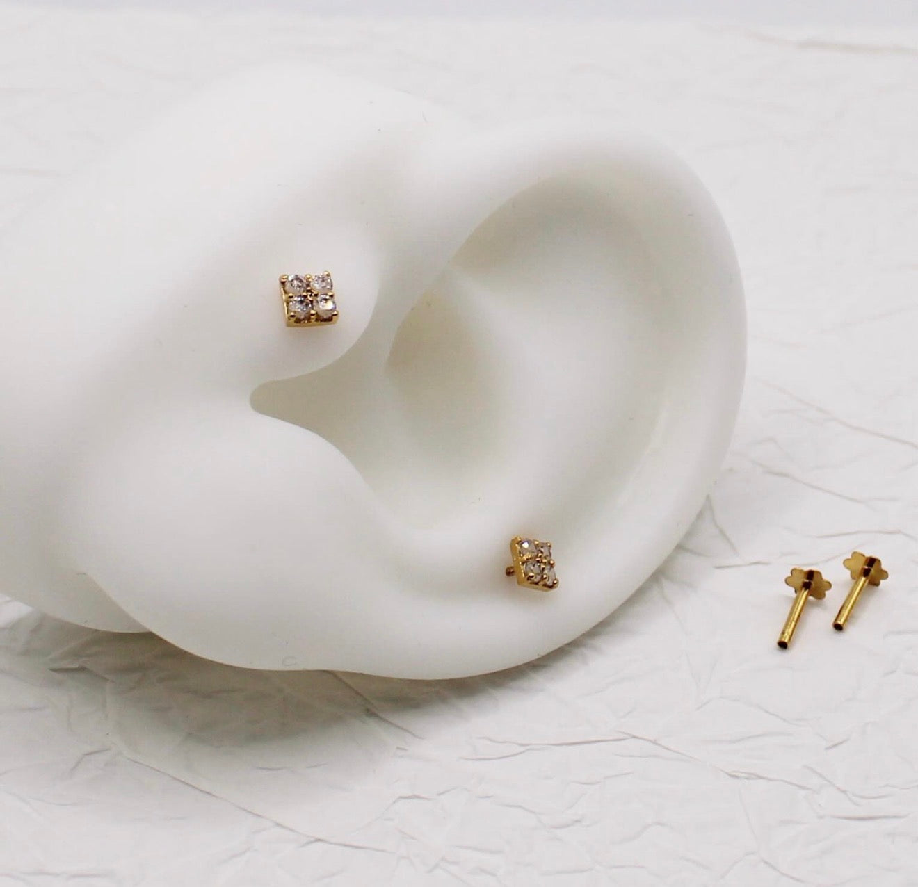 Square Sparkly Stud | single piece