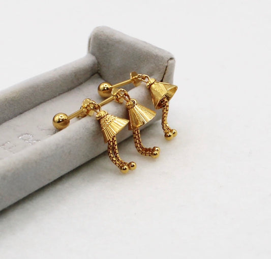 Dangly-bell Vertical Helix Stud