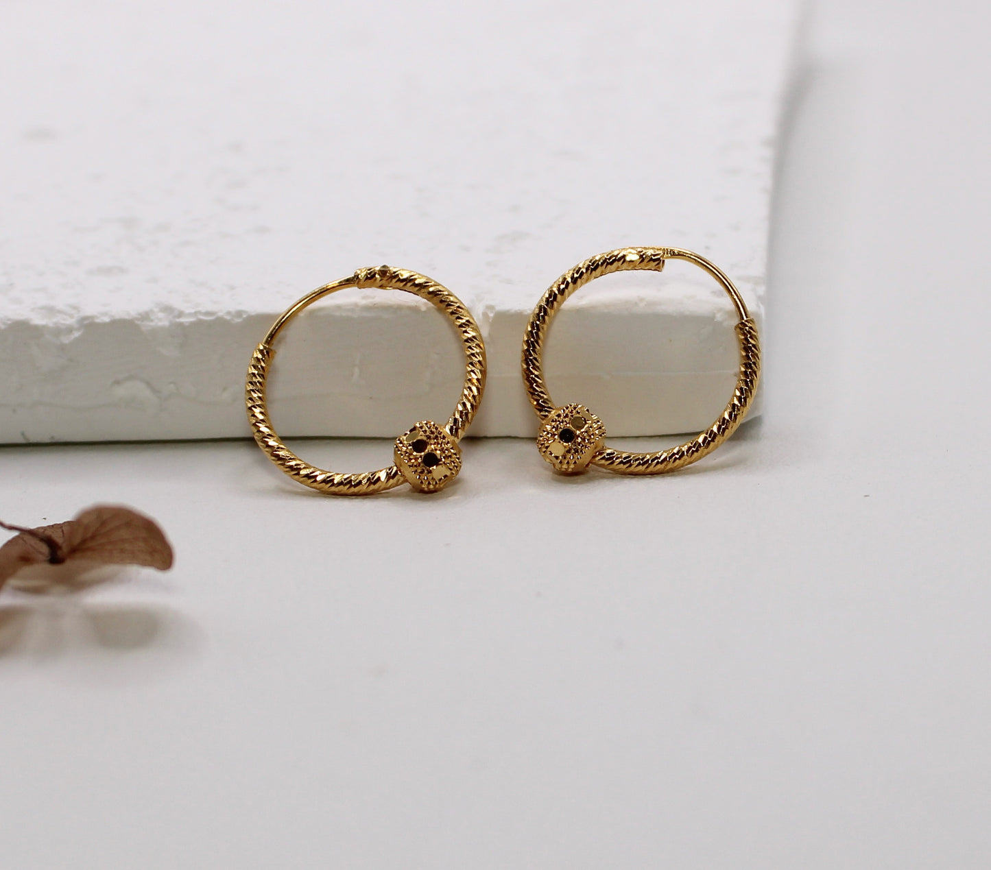 Small Simple 22carat Hoops