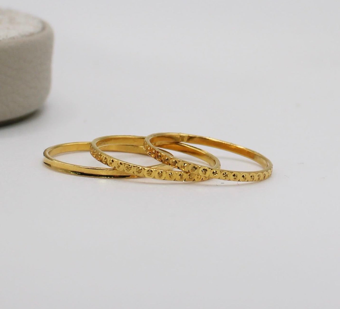 Dainty 18carat Stacking Rings | Size M - Set of 3