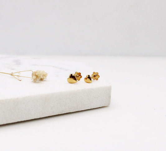 Plain Heart Studs