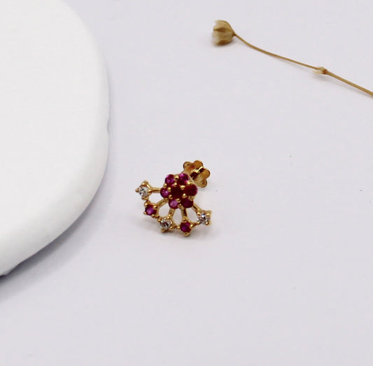 Pink Flower Stud