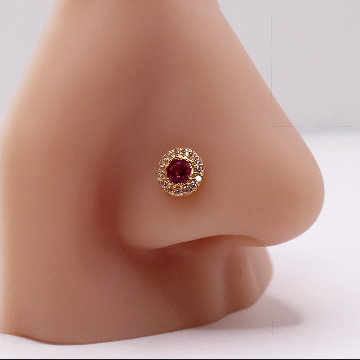 Deep Pink Sparkly Halo Studs