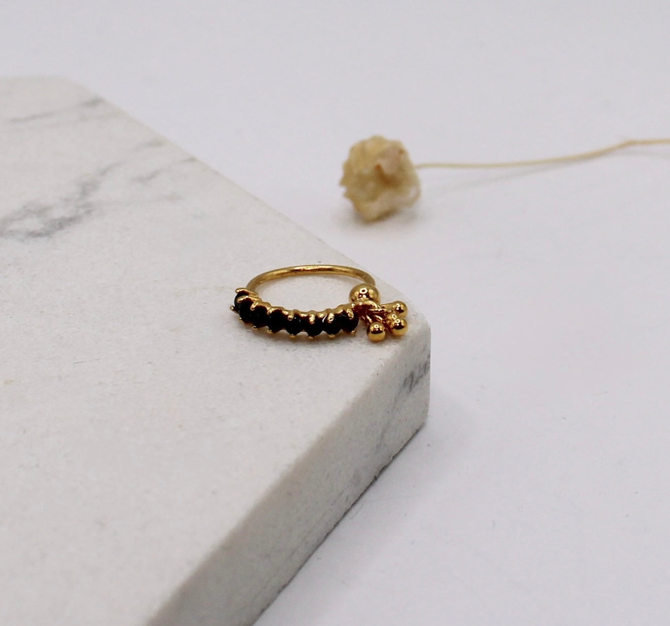 All Black Dangly Hoop