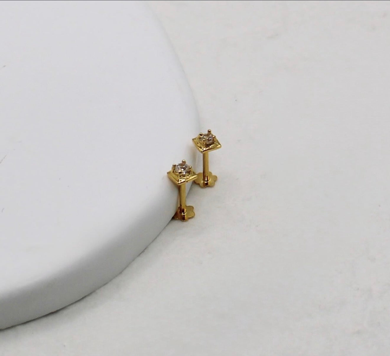 Super-mini Square Studs | Pair