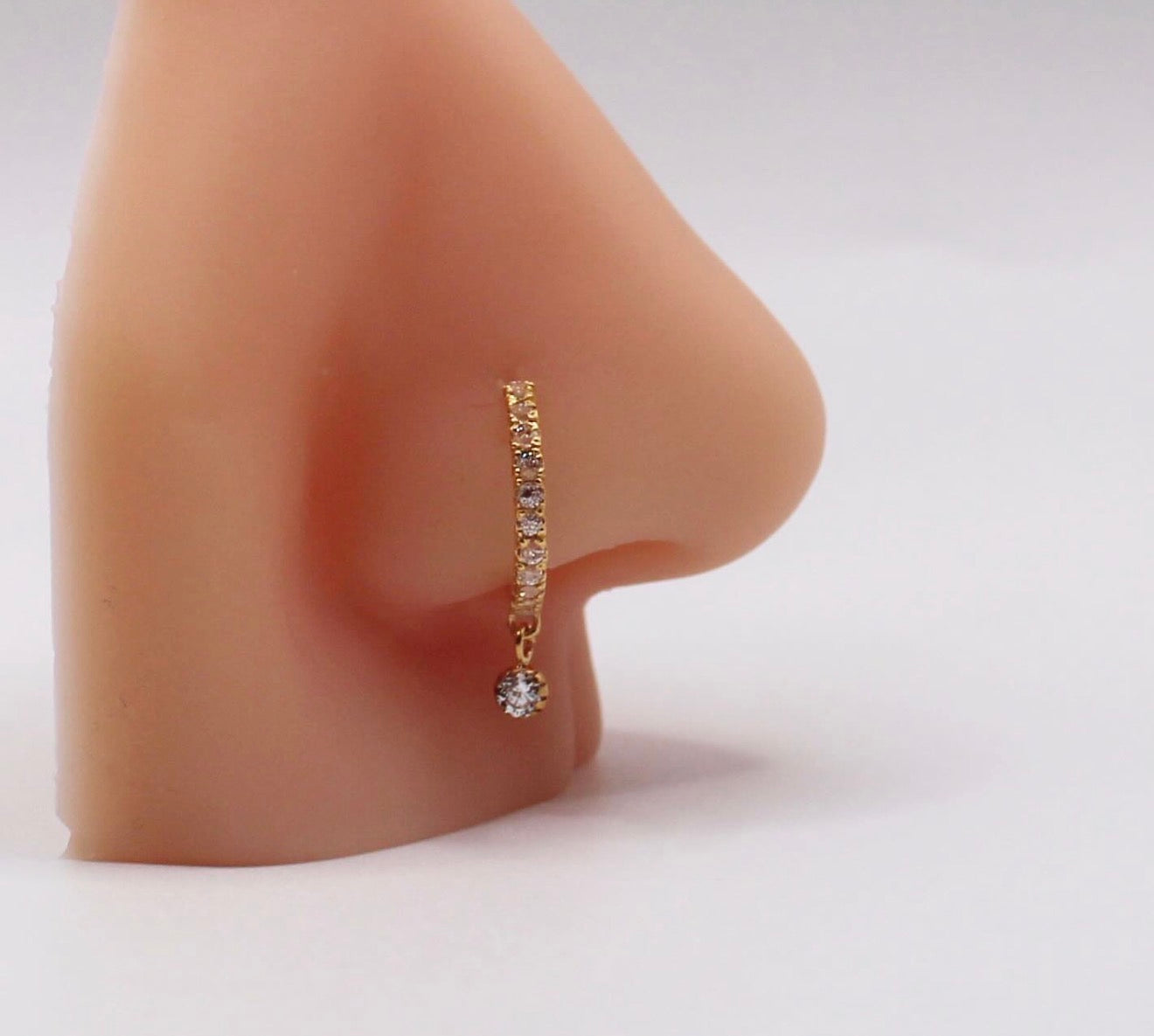 Stone-dangle Hoop | 9mm