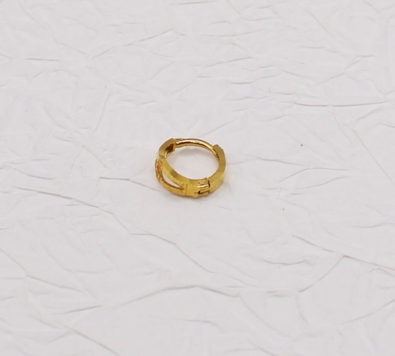 Light Detailed Double Hoop | 7mm