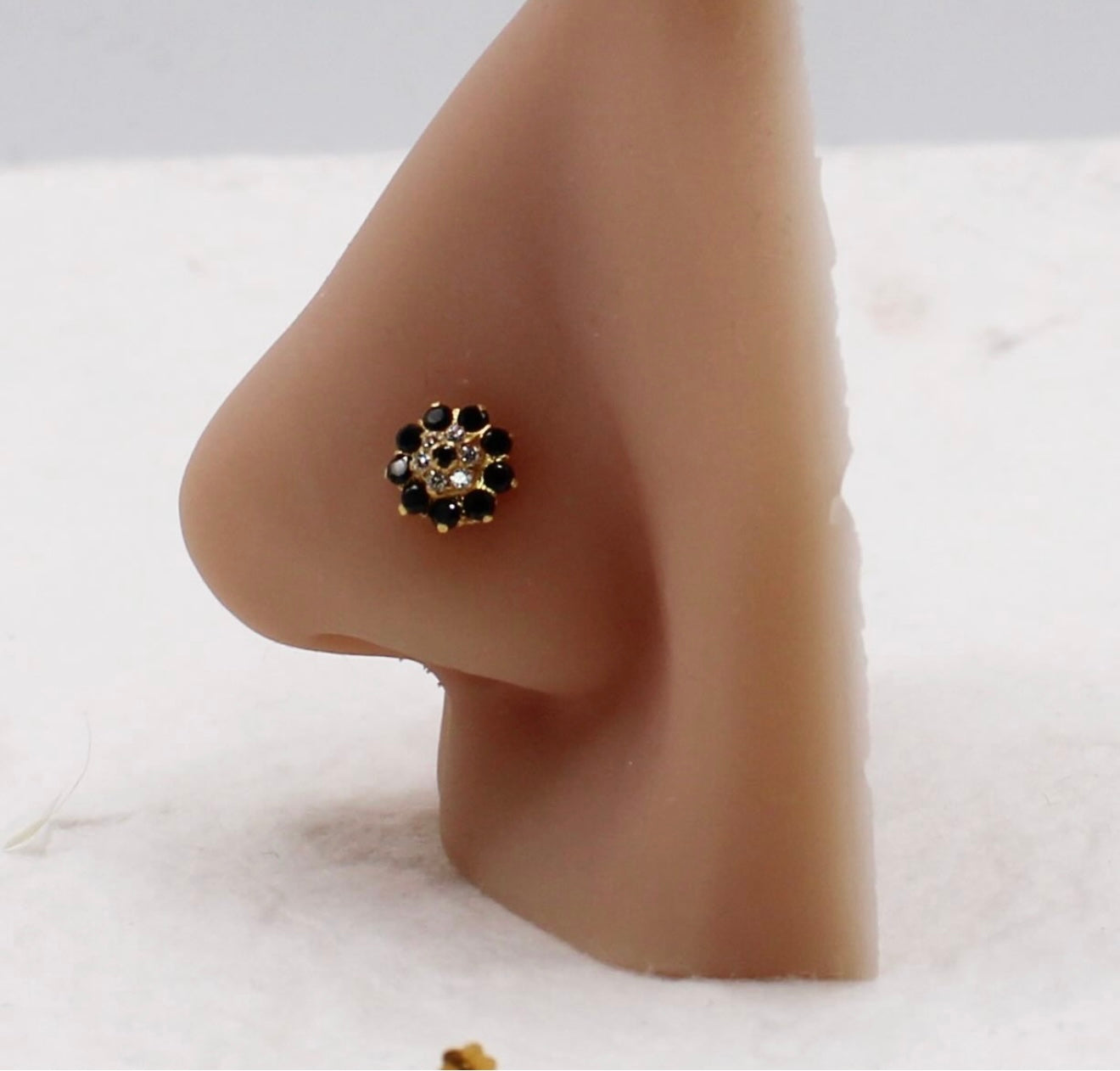 Black Flower Stud