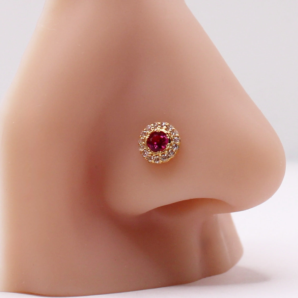 Deep Pink Sparkly Halo Studs