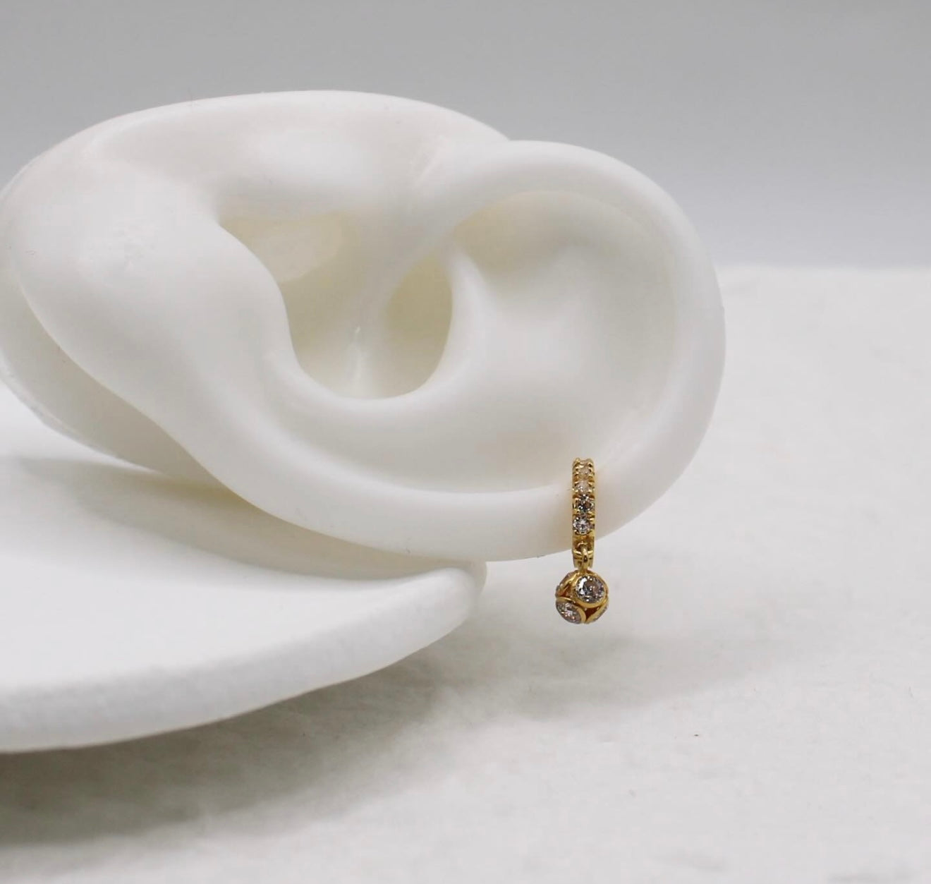 Chunky Sparkly Dangle-Ball Hoop