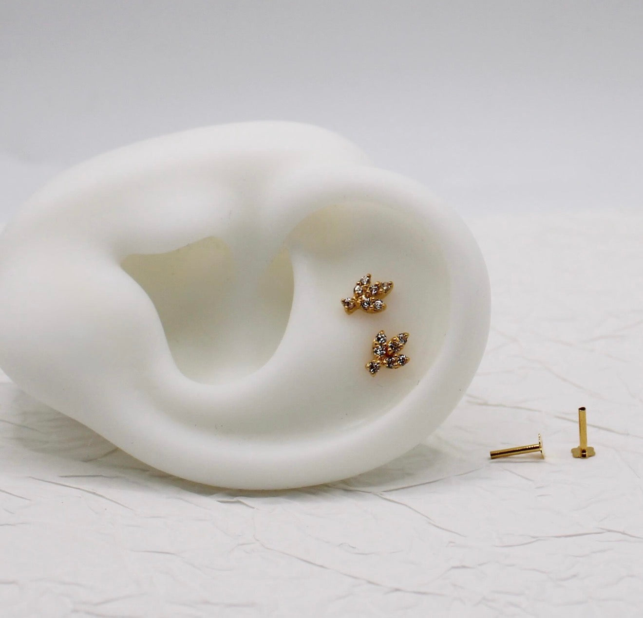 Gold Leafy Stud | single piece
