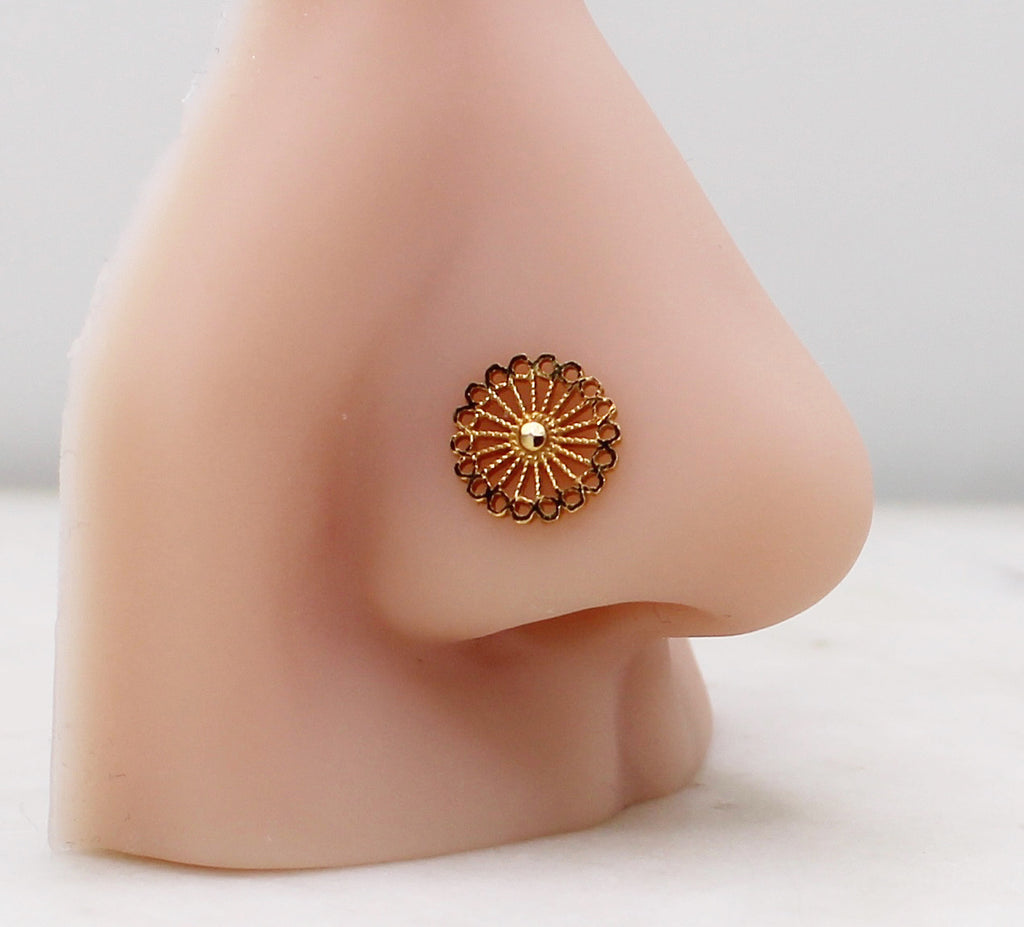 Large Gold Flower Stud