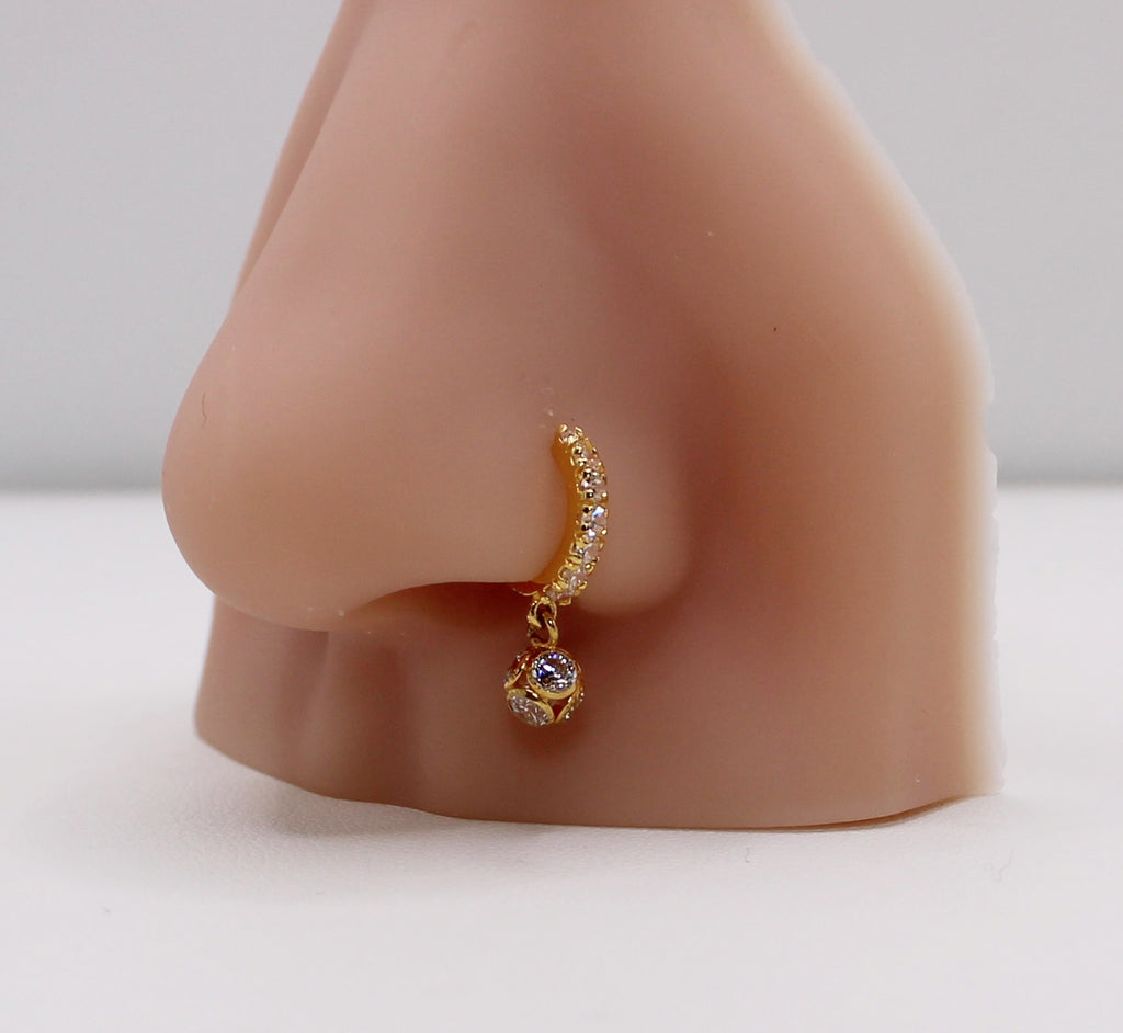 Chunky Sparkly Dangle-Ball Hoop