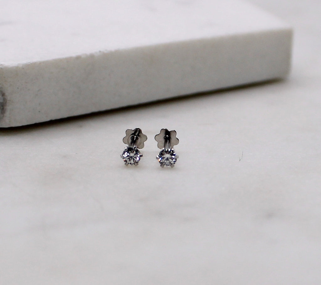 2mm Rhodium Studs