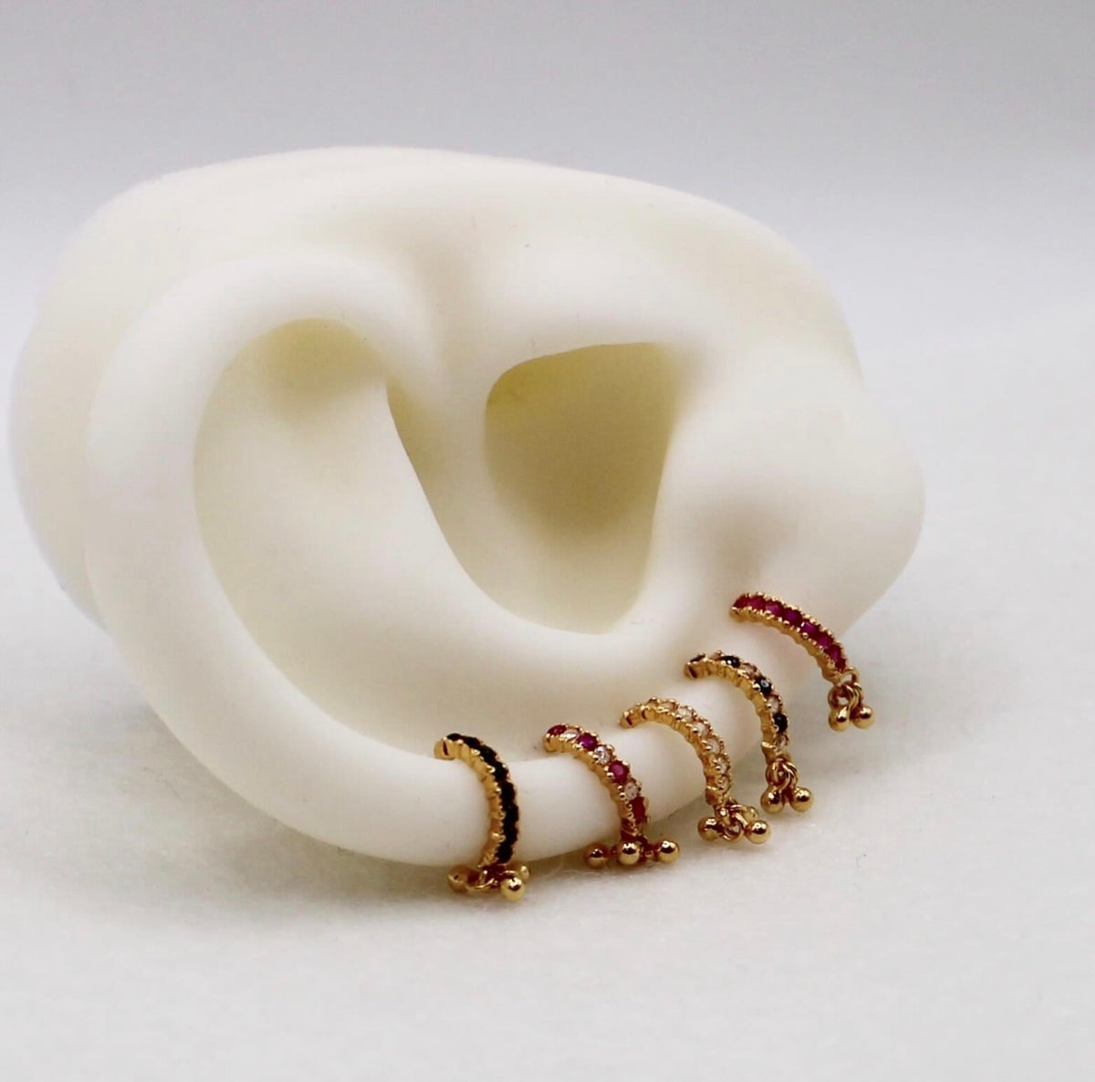 Thin Dangly Baguette Studs | single piece