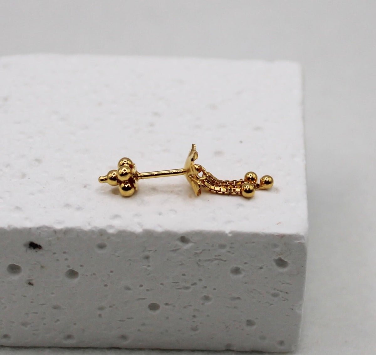 Floral Chain Vertical Helix Stud