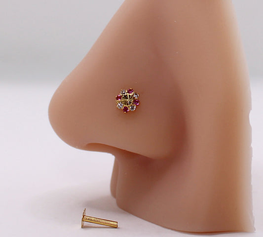 Deep Pink Flower Stud