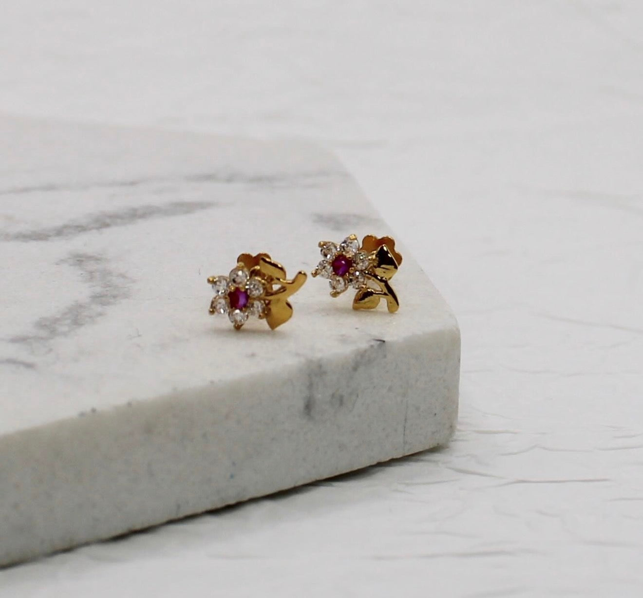 Flower With Leaf Studs