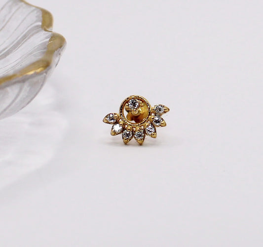Sparkly Crescent Stud
