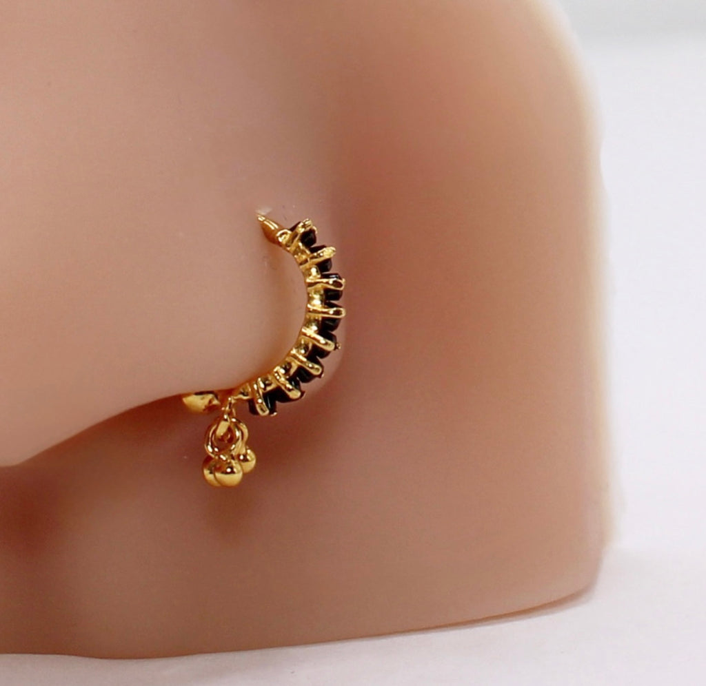 All Black Dangly Hoop