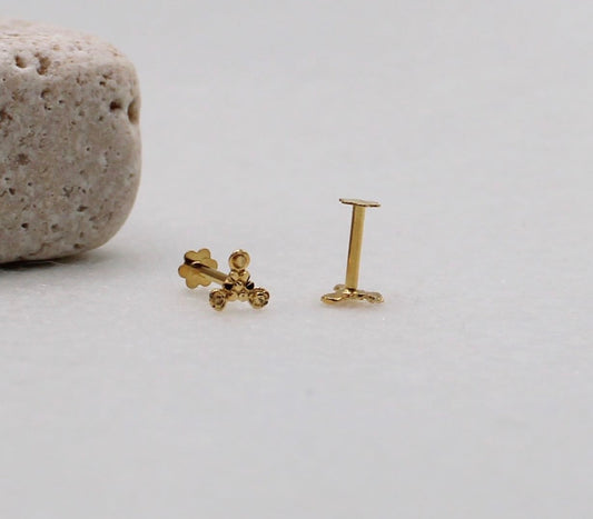 Tiny Trinity Gold Studs | 18carat