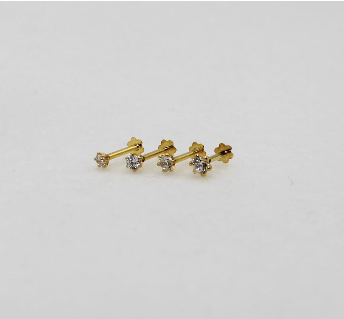 Floral Setting Sparkly Studs | single piece