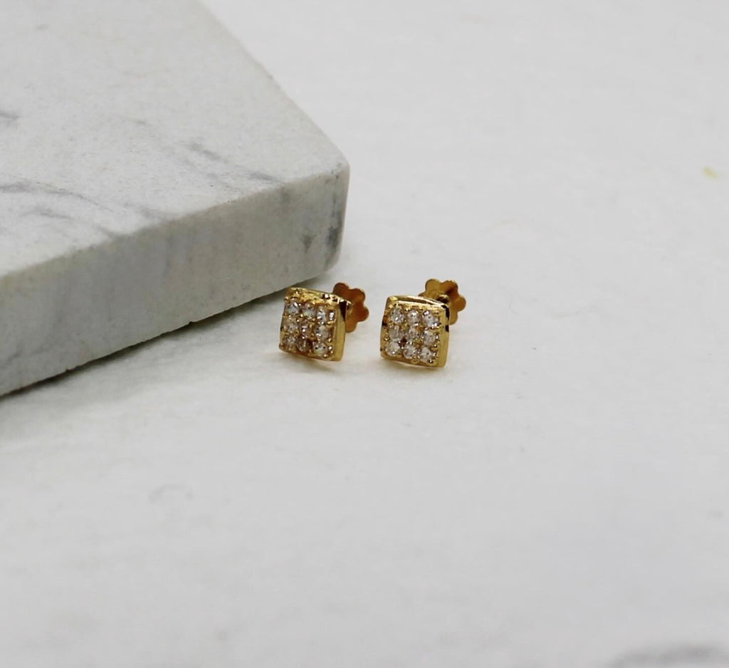 Sparkly Square Studs | Pair