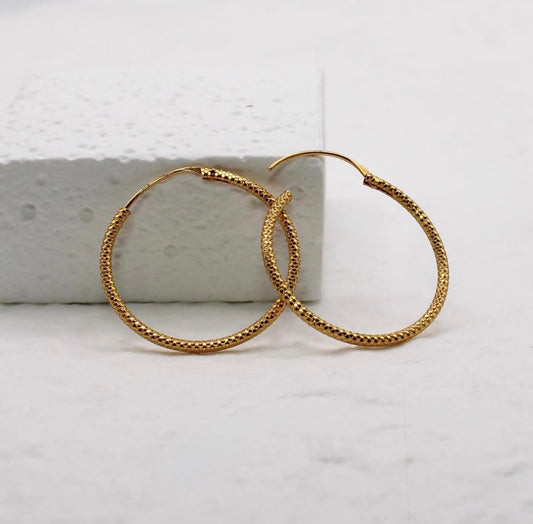 Medium 22carat Plain Hoops