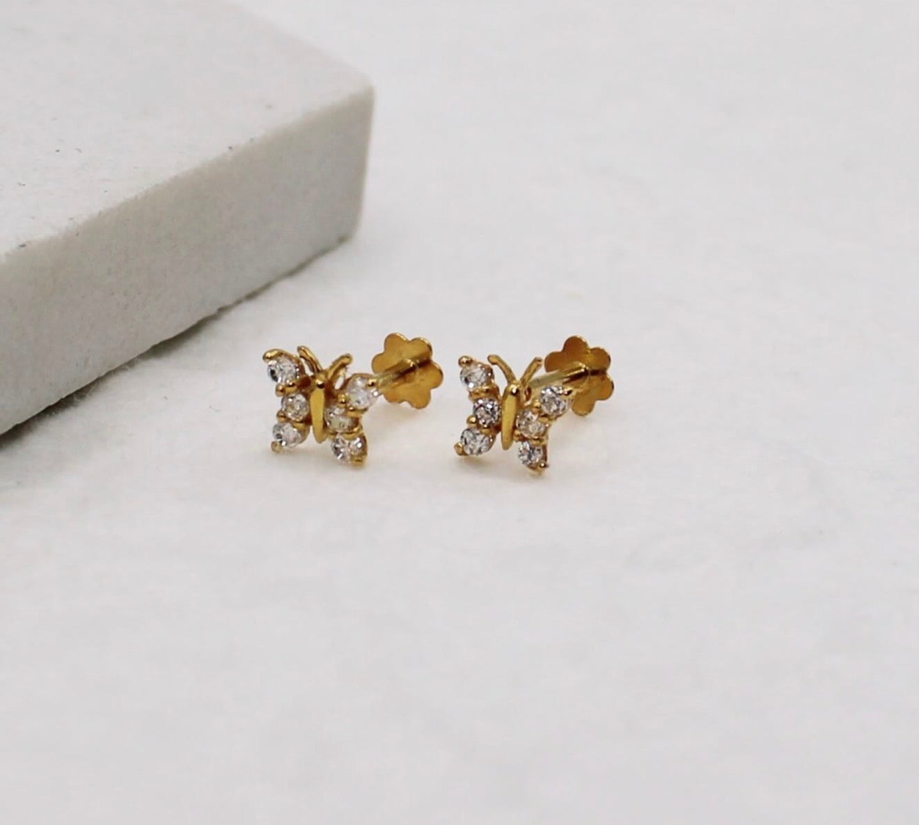 Cubic Zirconia Butterfly Studs