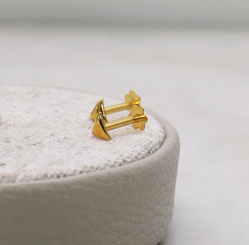 Plain Gold Triangle Studs
