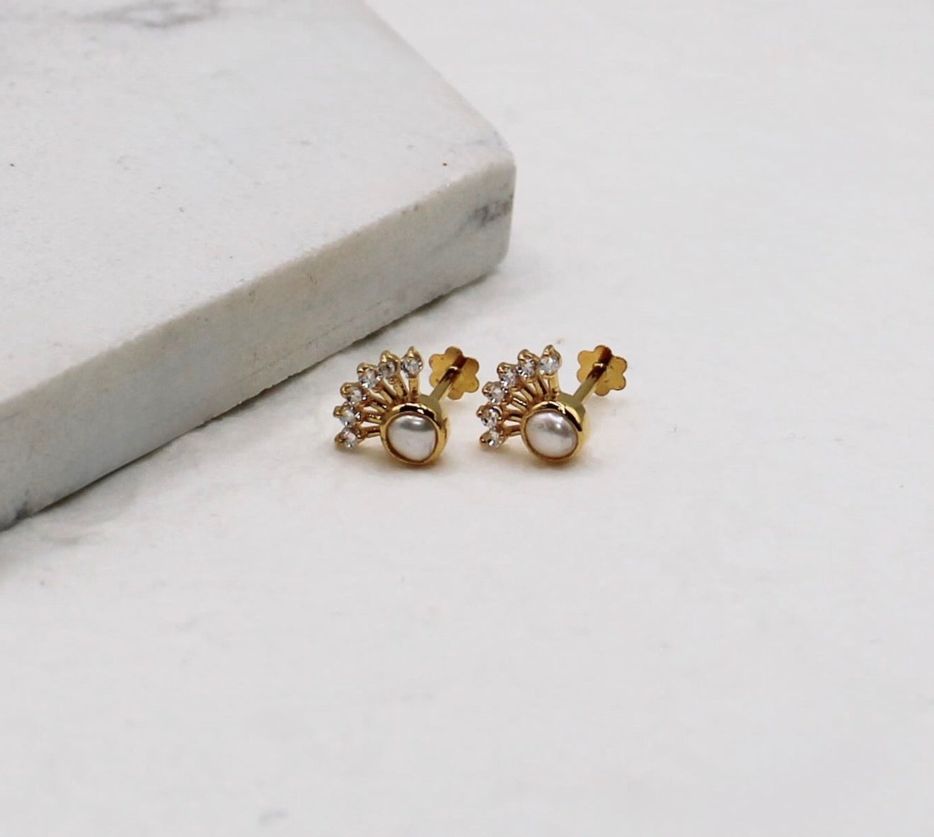 Pearly Crescent Studs