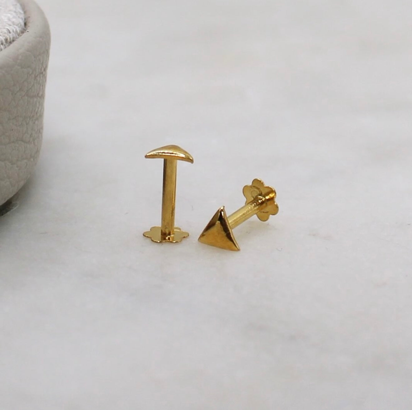 Plain Gold Triangle Studs