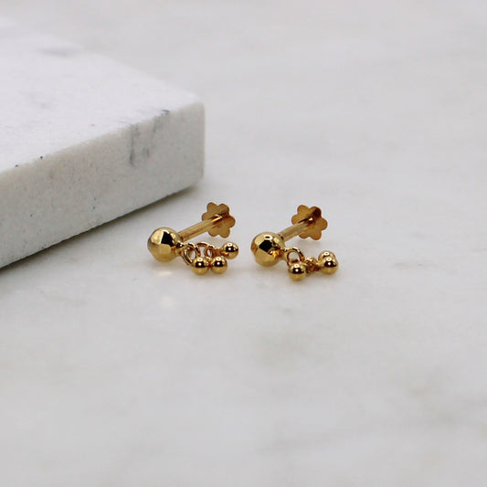 Diamond-cut Dangly Studs