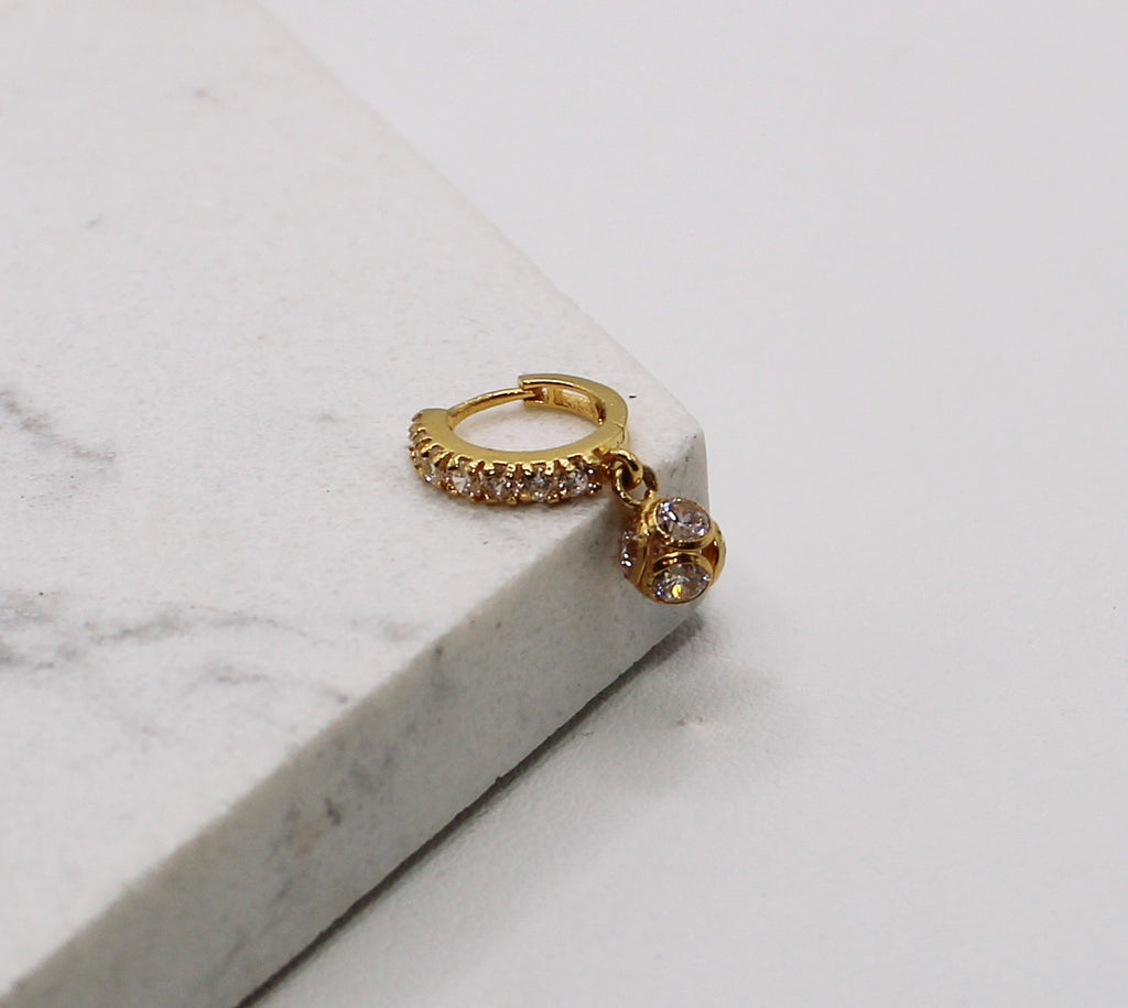 Chunky Sparkly Dangle-Ball Hoop