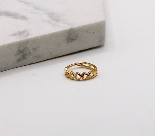 Stacked Open Heart Hoop | 8.5mm