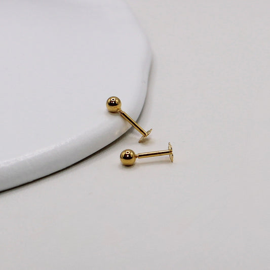 18carat Ball Studs | 3mm
