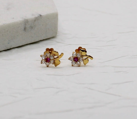 Flower With Leaf Studs