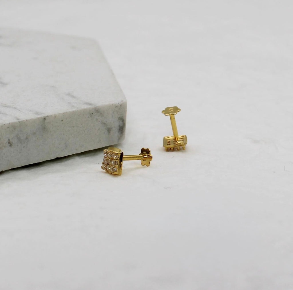 Sparkly Square Studs | Pair