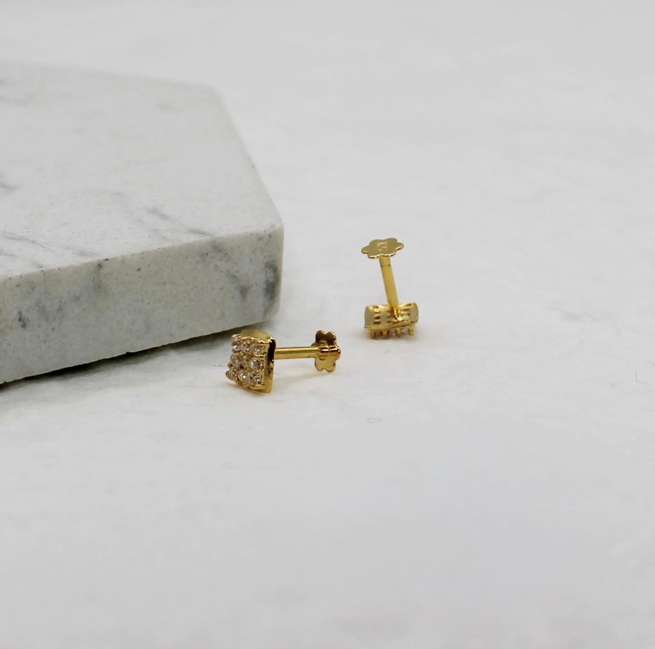 Sparkly Square Studs | Pair