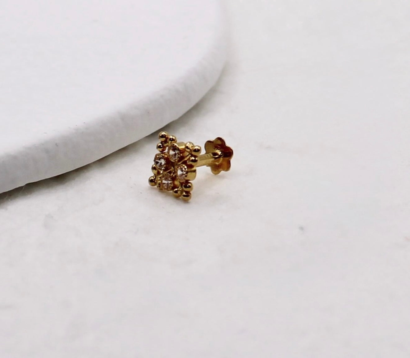 Sparkly Square Stud