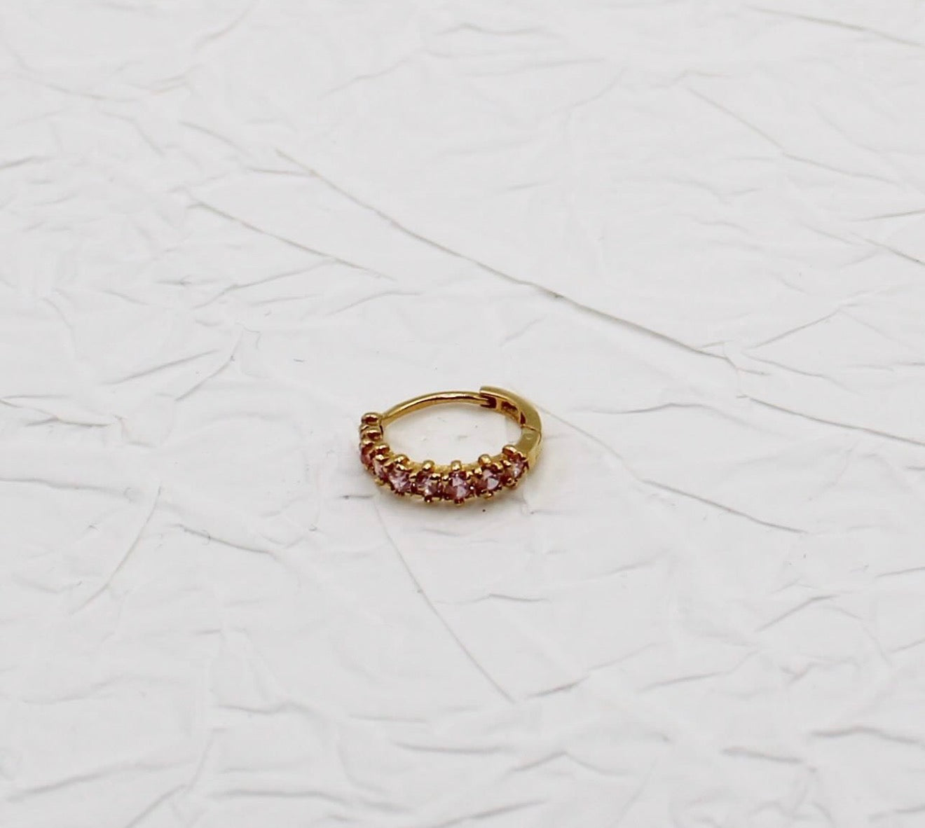 Light Baby Pink Cluster Hoop | 7.5mm