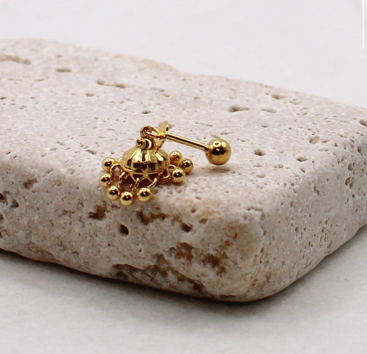 Vertical-Helix Jhumka Stud