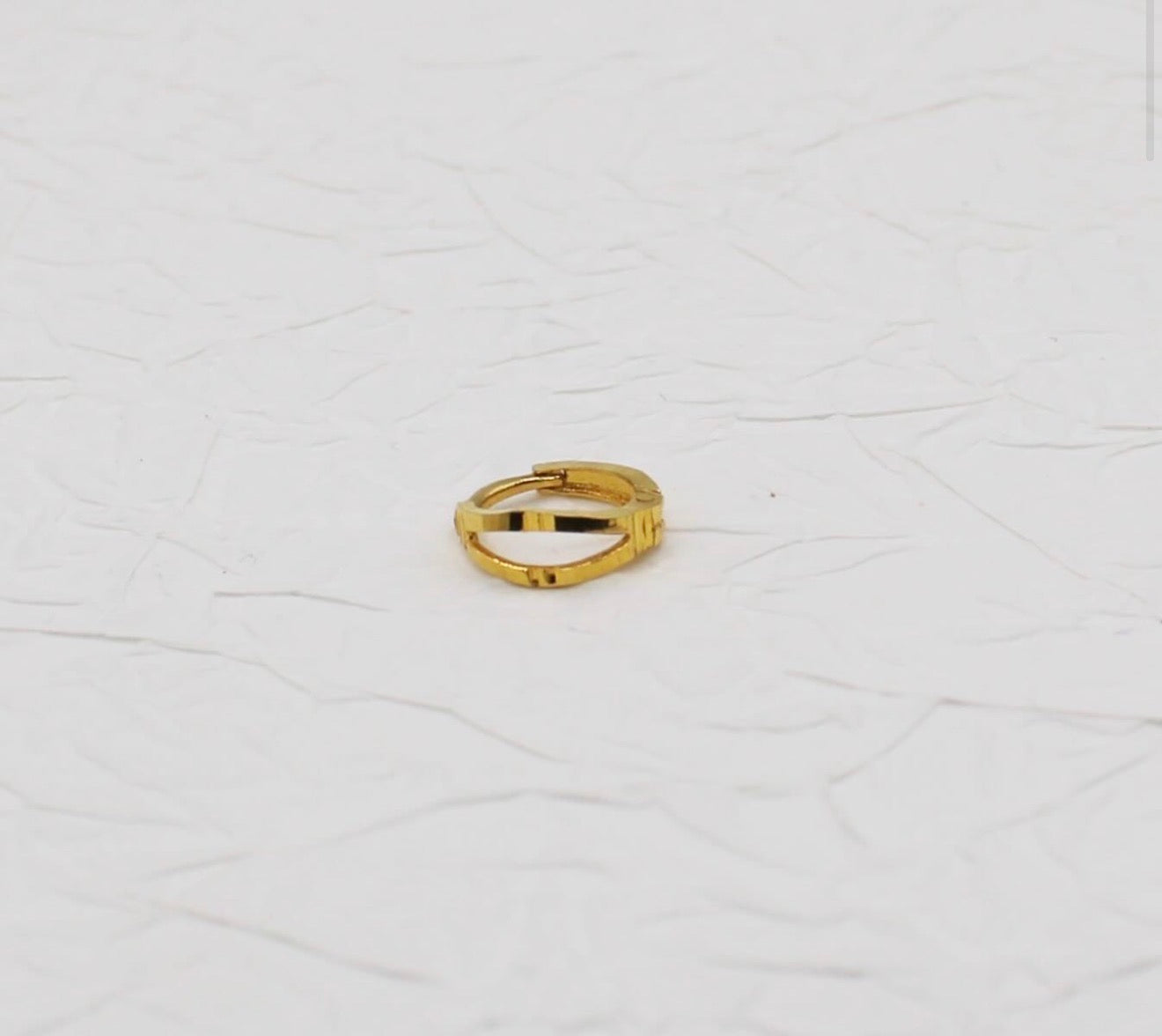 Light Detailed Double Hoop | 7mm